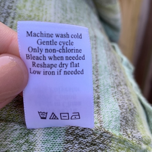 Coldwater Creek green ombré striped cardigan, size L (14/16) - Picture 5 of 5